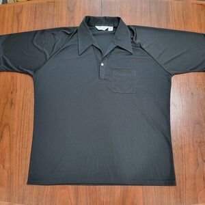 Vintage 70sLilly Dache Black Polo Shirt Single ButtonPocket Chest Single S